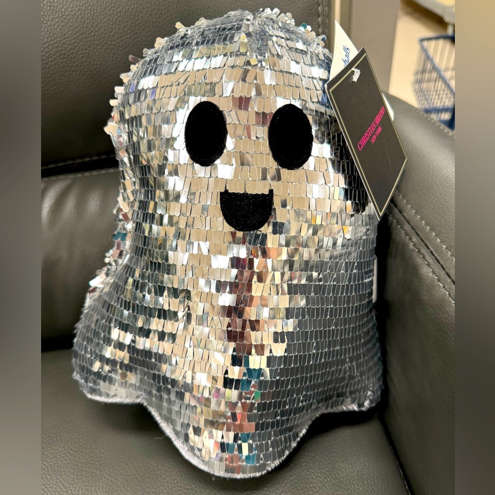 *NEW* CHRISTIAN SIRIANO NEW YORK DISCO BALL STAND UP GHOST PILLOW - Picture 1 of 3